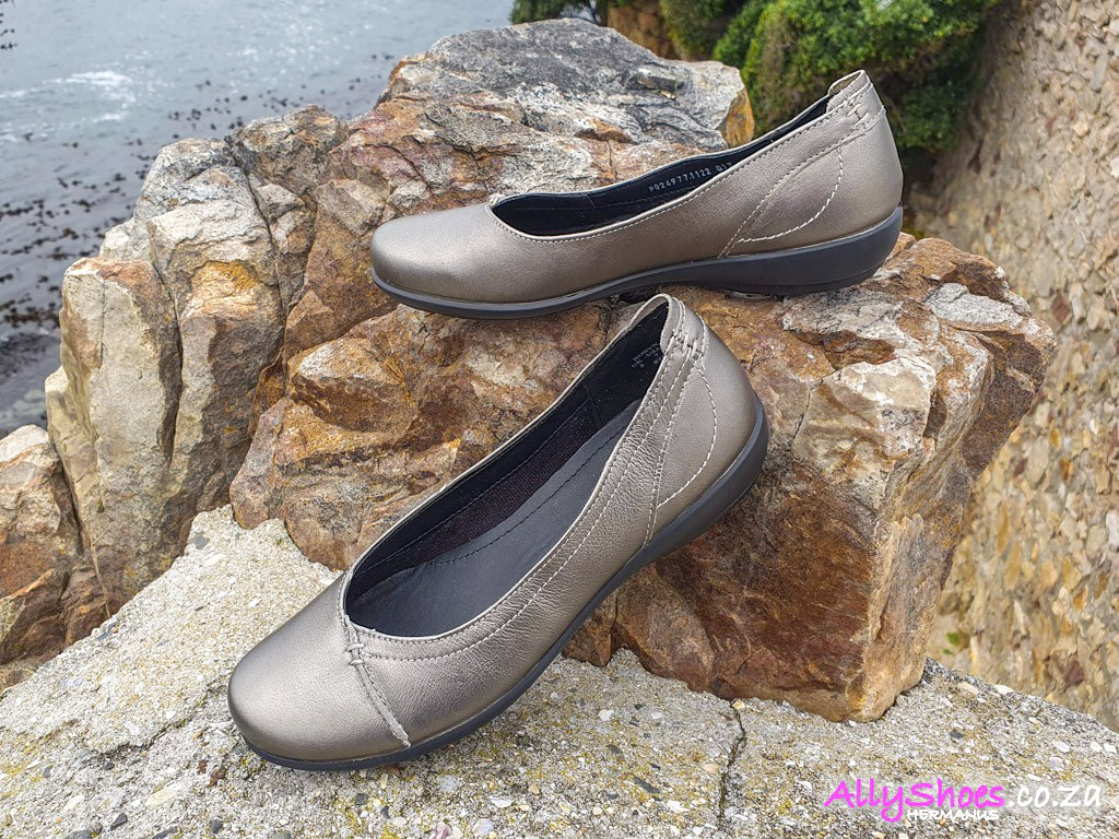 Hotter, Robyn II, Pewter Metallic Ally Shoes Hermanus